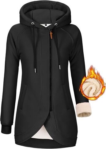 Fleece Jacket Women Hoodies Zip Up Sherpa Fleece Thermal Jackets Full Zip Warm Jackets for Womens Winter Coats in Saudi Arabia