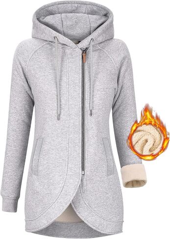 Fleece Jacket Women Hoodies Zip Up Sherpa Fleece Thermal Jackets Full Zip Warm Jackets for Womens Winter Coats in Saudi Arabia