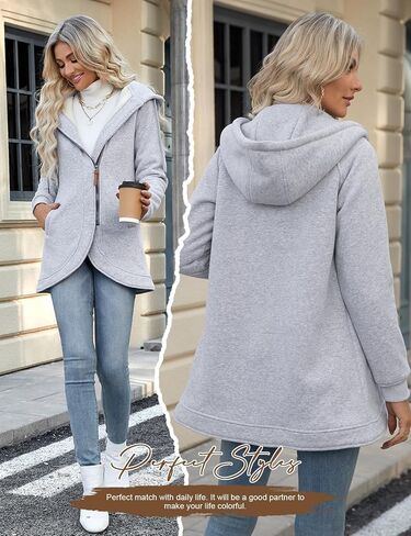 Fleece Jacket Women Hoodies Zip Up Sherpa Fleece Thermal Jackets Full Zip Warm Jackets for Womens Winter Coats in Saudi Arabia