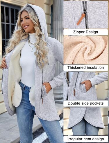 Fleece Jacket Women Hoodies Zip Up Sherpa Fleece Thermal Jackets Full Zip Warm Jackets for Womens Winter Coats in Saudi Arabia