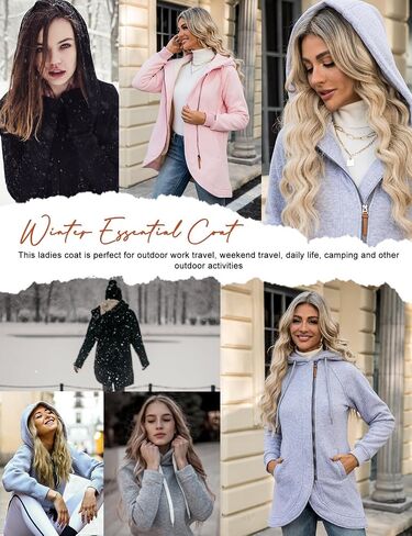 Fleece Jacket Women Hoodies Zip Up Sherpa Fleece Thermal Jackets Full Zip Warm Jackets for Womens Winter Coats in Saudi Arabia