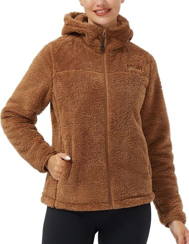 Pioneer Camp Women's Fuzzy Fleece Jacket Full Zip Up Lightweight Warm Soft Fleece Coat with hood for Spring Fall Winter in Kuwait