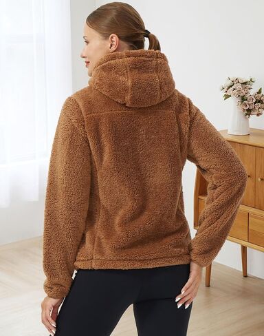 Pioneer Camp Women's Fuzzy Fleece Jacket Full Zip Up Lightweight Warm Soft Fleece Coat with hood for Spring Fall Winter in Kuwait