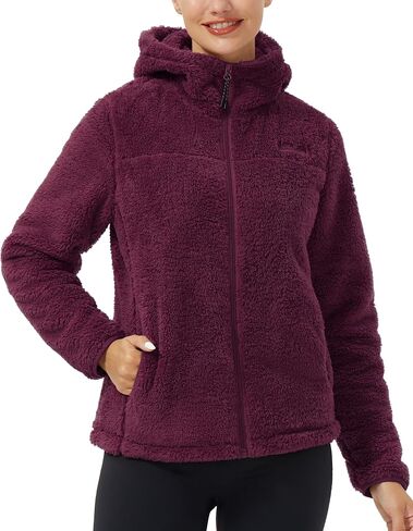 Pioneer Camp Women's Fuzzy Fleece Jacket Full Zip Up Lightweight Warm Soft Fleece Coat with hood for Spring Fall Winter in Kuwait