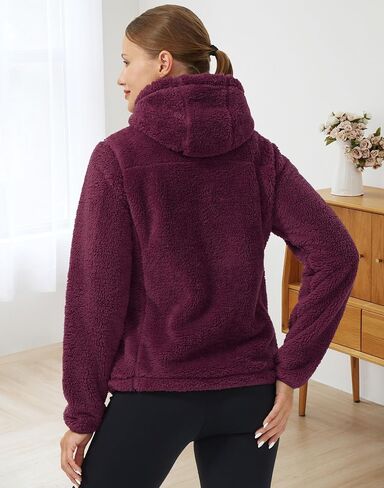 Pioneer Camp Women's Fuzzy Fleece Jacket Full Zip Up Lightweight Warm Soft Fleece Coat with hood for Spring Fall Winter in Kuwait