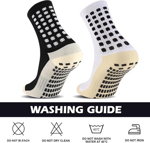 12 Pairs Men's Soccer Socks Grip Pads Non-Slip Football Baseball Soccer Socks for Men Women - White in Saudi Arabia