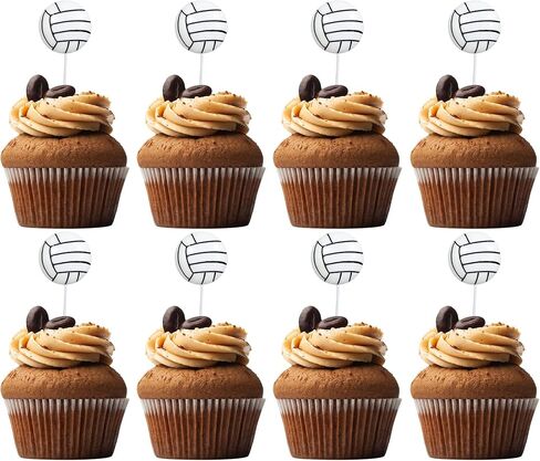 20Pcs Soccer Ball Cupcake Toppers Resin Soccer Cupcake Food Picks Sport Balls Baby Shower Wedding Birthday Party Cake Decorations Supplies in Kuwait