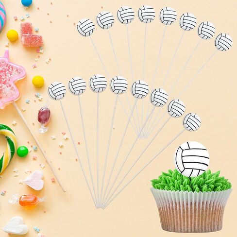 20Pcs Soccer Ball Cupcake Toppers Resin Soccer Cupcake Food Picks Sport Balls Baby Shower Wedding Birthday Party Cake Decorations Supplies in Kuwait