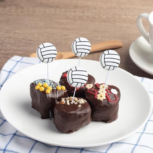 20Pcs Soccer Ball Cupcake Toppers Resin Soccer Cupcake Food Picks Sport Balls Baby Shower Wedding Birthday Party Cake Decorations Supplies in Kuwait