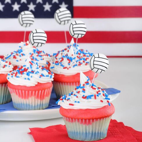20Pcs Soccer Ball Cupcake Toppers Resin Soccer Cupcake Food Picks Sport Balls Baby Shower Wedding Birthday Party Cake Decorations Supplies in Kuwait