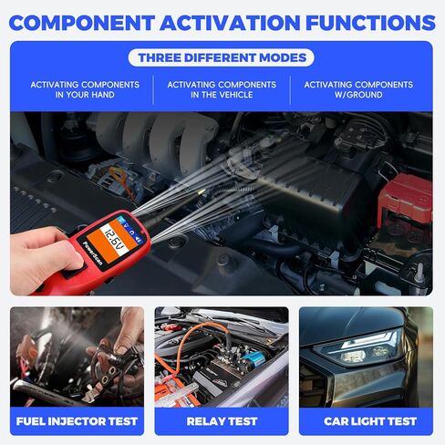 جهاز اختبار الدائرة الكهربائية Autel PowerScan PS100، جهاز اختبار كهربائي للسيارات 12 فولت 24 فولت، جهاز كشف قاطع الدائرة، اختبار التيار المتردد/التيار المستمر/الاستمرارية/الإشارة، تنشيط المكونات، مجموعة مسبار دائرة الطاقة مع كابل بطول 40 قدم in Saudi Arabia
