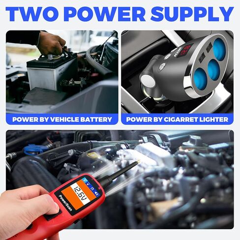 جهاز اختبار الدائرة الكهربائية Autel PowerScan PS100، جهاز اختبار كهربائي للسيارات 12 فولت 24 فولت، جهاز كشف قاطع الدائرة، اختبار التيار المتردد/التيار المستمر/الاستمرارية/الإشارة، تنشيط المكونات، مجموعة مسبار دائرة الطاقة مع كابل بطول 40 قدم in Saudi Arabia