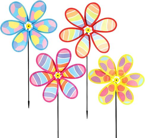 4PCS Wind Spinners for Yard and Garden, Lawn Yard Decorations Pinwheels Colorful Whirligigs Windmill Kids Toys for Outdoor Decor in Saudi Arabia