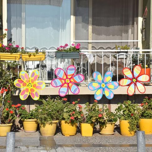4PCS Wind Spinners for Yard and Garden, Lawn Yard Decorations Pinwheels Colorful Whirligigs Windmill Kids Toys for Outdoor Decor in Saudi Arabia