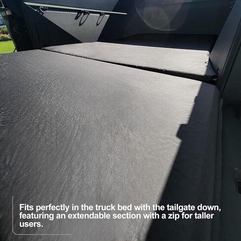 مرتبة هوائية لسرير الشاحنة لملحقات Tesla Cybertruck مناسبة حسب الطلب سرير هوائي للتخييم مع حقيبة حمل مضخة مدمجة مثالية للسفر والعطلات والتخييم in Kuwait