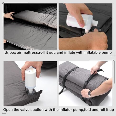 مرتبة هوائية لسرير الشاحنة لملحقات Tesla Cybertruck مناسبة حسب الطلب سرير هوائي للتخييم مع حقيبة حمل مضخة مدمجة مثالية للسفر والعطلات والتخييم in Kuwait