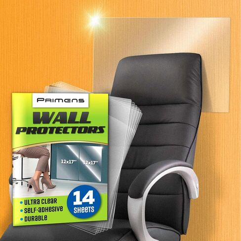 Wall Protector Sheets for Painted Wall. Clear Plastic Adhesive Film Stickers for Kitchen & Office from Oil Backsplash, Trash, Chair Back, Furniture, Scuff. Door Guards Shield Dog, Contact Paper 14pcs in Kuwait