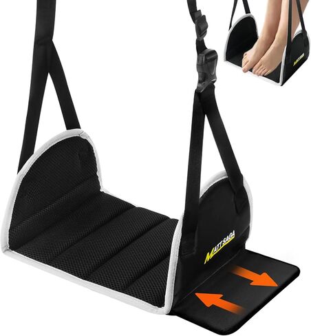 Airplane Foot Hammock Adjustable Foot Rest Hammock,Foot Hammock for Travel Essentials,by Thicked Memory Cotton Filling with Support Plates,Ideal for Resting Your Legs on Long Walks and at The Office in Saudi Arabia