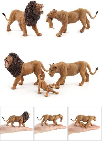 نموذج حيوانات برية مقلدة من Warmtree مجسم حيواني بلاستيكي واقعي للمجموعة (عائلة الأسود) in Kuwait