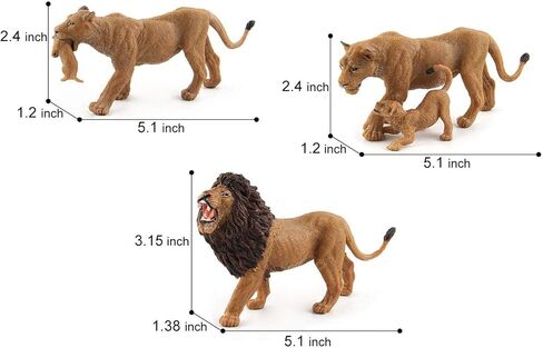 نموذج حيوانات برية مقلدة من Warmtree مجسم حيواني بلاستيكي واقعي للمجموعة (عائلة الأسود) in Kuwait