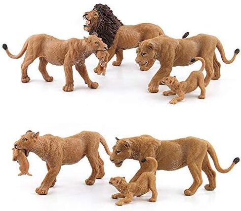 نموذج حيوانات برية مقلدة من Warmtree مجسم حيواني بلاستيكي واقعي للمجموعة (عائلة الأسود) in Kuwait