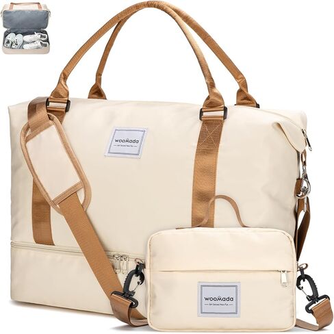 WOOMADA Weekender Overnight Bag for Women, Shoulder Travel Duffel with Shoes Compartment,Gym Bag with Toiletry Bag in Kuwait