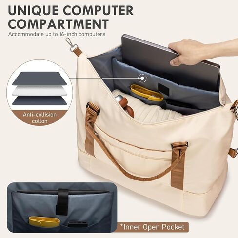 WOOMADA Weekender Overnight Bag for Women, Shoulder Travel Duffel with Shoes Compartment,Gym Bag with Toiletry Bag in Kuwait