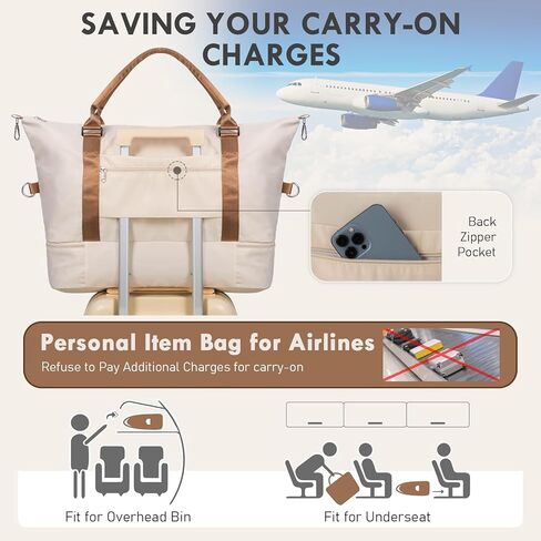 WOOMADA Weekender Overnight Bag for Women, Shoulder Travel Duffel with Shoes Compartment,Gym Bag with Toiletry Bag in Kuwait