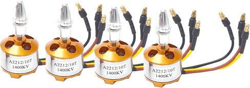 A2212 1400KV Brushless Outrunner Motor 10T with 3.5mm Male Banana Connectors for RC Aircraft/Multicopter 4/6 Axle Quadcopter(4PCS) in Kuwait