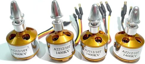 A2212 1400KV Brushless Outrunner Motor 10T with 3.5mm Male Banana Connectors for RC Aircraft/Multicopter 4/6 Axle Quadcopter(4PCS) in Kuwait