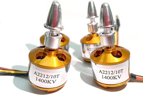 A2212 1400KV Brushless Outrunner Motor 10T with 3.5mm Male Banana Connectors for RC Aircraft/Multicopter 4/6 Axle Quadcopter(4PCS) in Kuwait