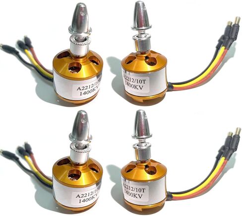A2212 1400KV Brushless Outrunner Motor 10T with 3.5mm Male Banana Connectors for RC Aircraft/Multicopter 4/6 Axle Quadcopter(4PCS) in Kuwait