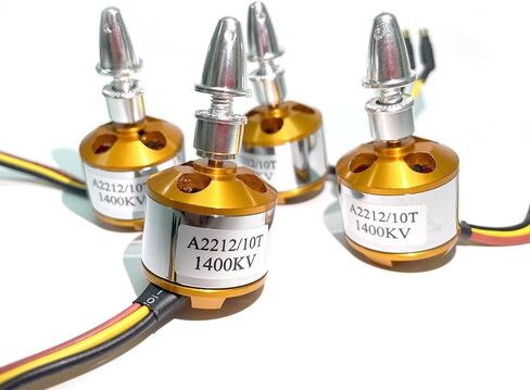 A2212 1400KV Brushless Outrunner Motor 10T with 3.5mm Male Banana Connectors for RC Aircraft/Multicopter 4/6 Axle Quadcopter(4PCS) in Kuwait