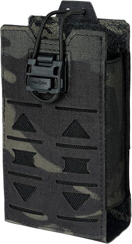 Tactical Radio Pouch MOLLE Radio Holster Compatible with 148/152 MPU5 Baofeng Radio Case Bag Walkie Talkies Rifle Mag with Elastic Cord 500D Nylon in Kuwait