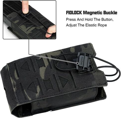 Tactical Radio Pouch MOLLE Radio Holster Compatible with 148/152 MPU5 Baofeng Radio Case Bag Walkie Talkies Rifle Mag with Elastic Cord 500D Nylon in Kuwait