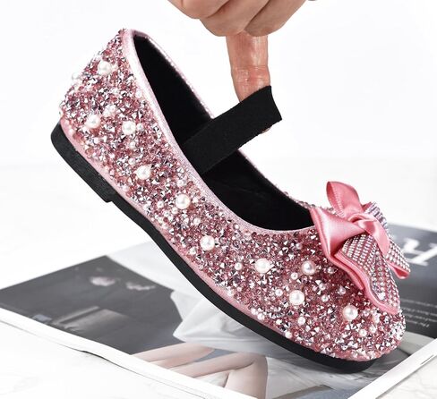 TRIWORIAE-Bling Girls Princess Shoes Glitter Ballerina Ballet Flats for Kid Toddler for Wedding Birthday Party in Saudi Arabia