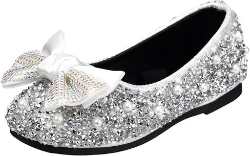 TRIWORIAE-Bling Girls Princess Shoes Glitter Ballerina Ballet Flats for Kid Toddler for Wedding Birthday Party in Saudi Arabia