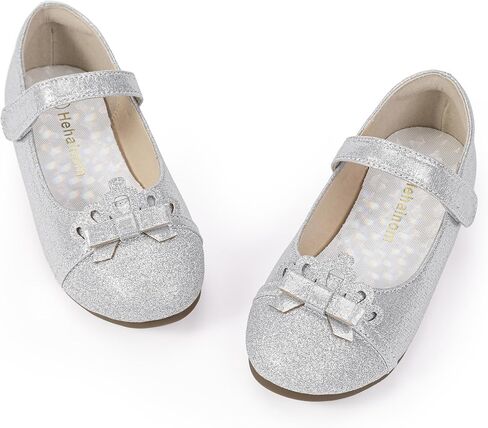 Hehainom Toddler Girls Dress Shoes Mary Jane Ballet Flats Flower Girl School Party Wedding Princess Shoes in Saudi Arabia