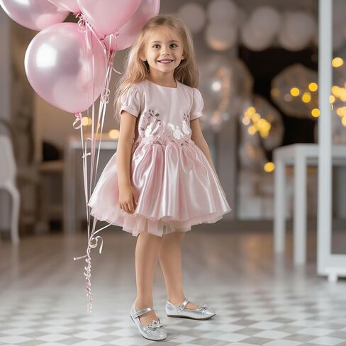 Hehainom Toddler Girls Dress Shoes Mary Jane Ballet Flats Flower Girl School Party Wedding Princess Shoes in Saudi Arabia