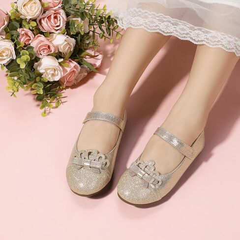 Hehainom Toddler Girls Dress Shoes Mary Jane Ballet Flats Flower Girl School Party Wedding Princess Shoes in Saudi Arabia