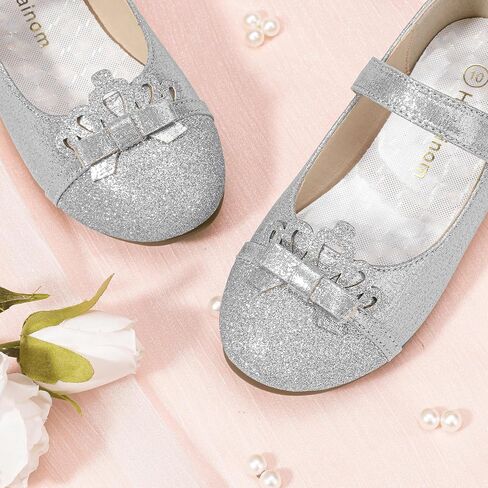 Hehainom Toddler Girls Dress Shoes Mary Jane Ballet Flats Flower Girl School Party Wedding Princess Shoes in Saudi Arabia