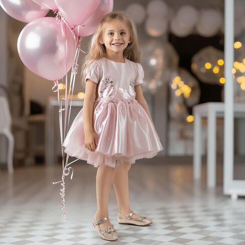 Hehainom Toddler Girls Dress Shoes Mary Jane Ballet Flats Flower Girl School Party Wedding Princess Shoes in Saudi Arabia