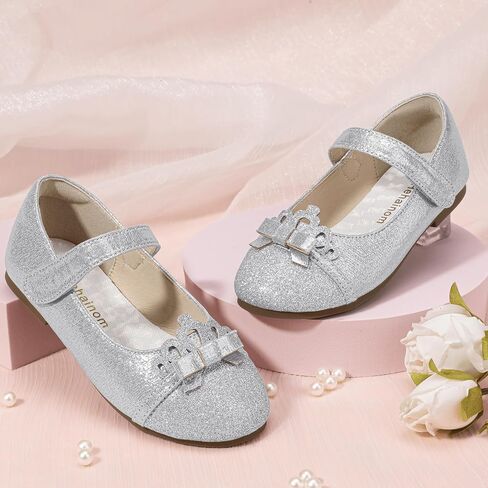 Hehainom Toddler Girls Dress Shoes Mary Jane Ballet Flats Flower Girl School Party Wedding Princess Shoes in Saudi Arabia