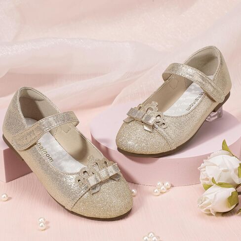 Hehainom Toddler Girls Dress Shoes Mary Jane Ballet Flats Flower Girl School Party Wedding Princess Shoes in Saudi Arabia