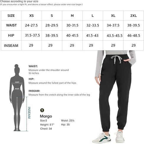 بنطال طبي للنساء - بنطال رياضي متوسط ​​الارتفاع بأربعة اتجاهات قابل للتمدد مع رباط خصر و7 جيوب in Kuwait