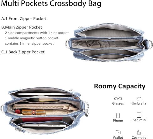 befen Genuine Leather Crossbody Hobo Purses for Women, Ladies Shoulder Bags Handbags with 2 Shoulder Straps in Kuwait