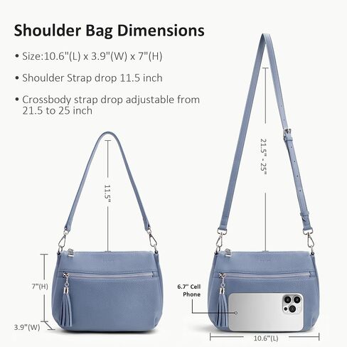 befen Genuine Leather Crossbody Hobo Purses for Women, Ladies Shoulder Bags Handbags with 2 Shoulder Straps in Kuwait