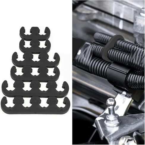 6PCS Car Engine Spark Plug Separators, 7mm 8mm 8.5mm 8.8mm Vehicle Ignition Wire Divider Looms Holder, Auto Sparking Plug Separators Accessories, Universal for SUV, Truck, RV (Black) in Saudi Arabia