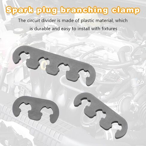 6PCS Car Engine Spark Plug Separators, 7mm 8mm 8.5mm 8.8mm Vehicle Ignition Wire Divider Looms Holder, Auto Sparking Plug Separators Accessories, Universal for SUV, Truck, RV (Black) in Saudi Arabia