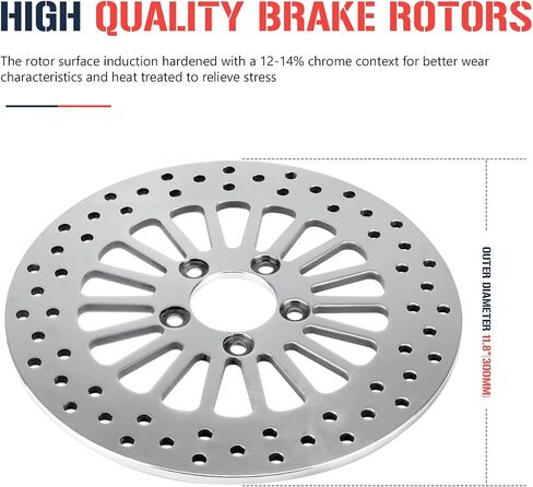 دوارات أقراص الفرامل الأمامية مقاس 11.8 بوصة لنماذج Harley Davidson Touring لـ Road King for Street Glide for Road Glide for Ultra Limitid مع مجموعة مسامير ذات فتحات دائرية قرص من الفولاذ المقاوم للصدأ 2008-2013 in Saudi Arabia